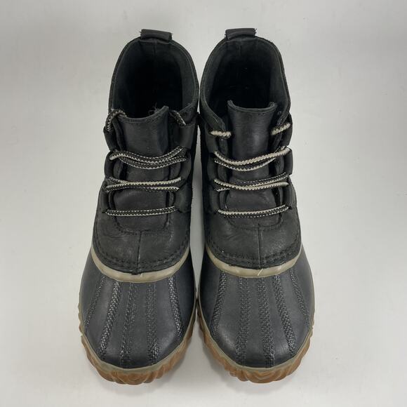 Sorel Out N About Duck Boots Womens Size 6 Ankle Booties Waterproof Rain Black - Picture 11 of 11